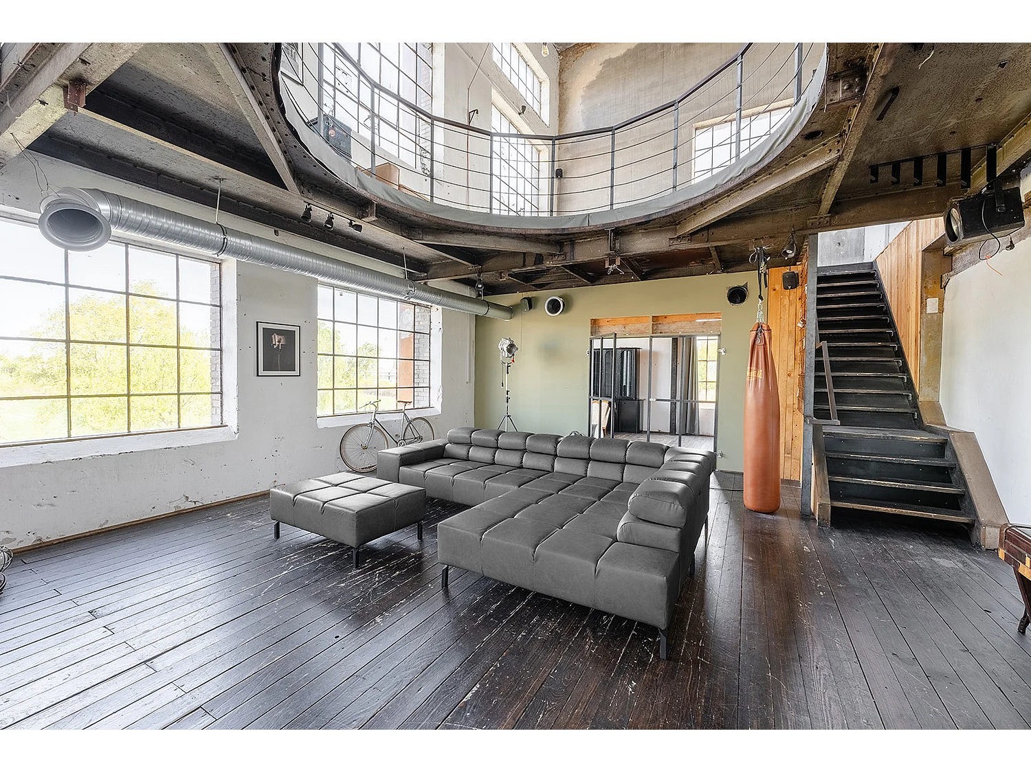 Sofá esquinero - antracita piel - NELSON