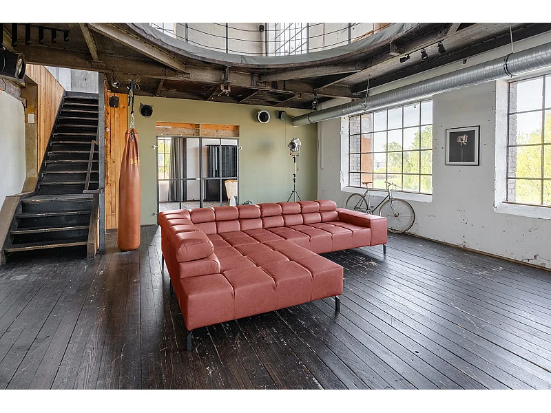 Ecksofa - Rot Leder - NELSON