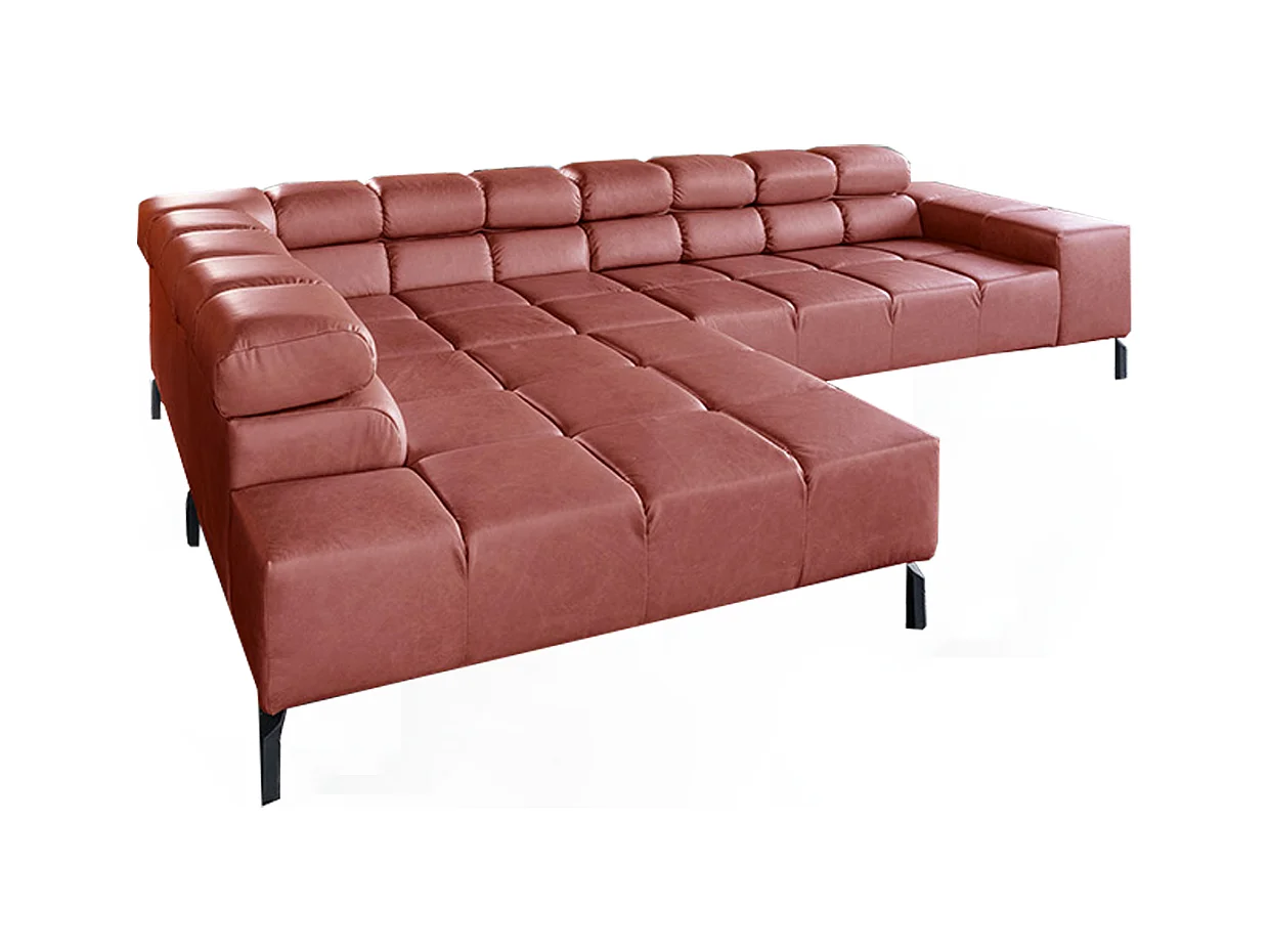 Ecksofa - Rot Leder - NELSON