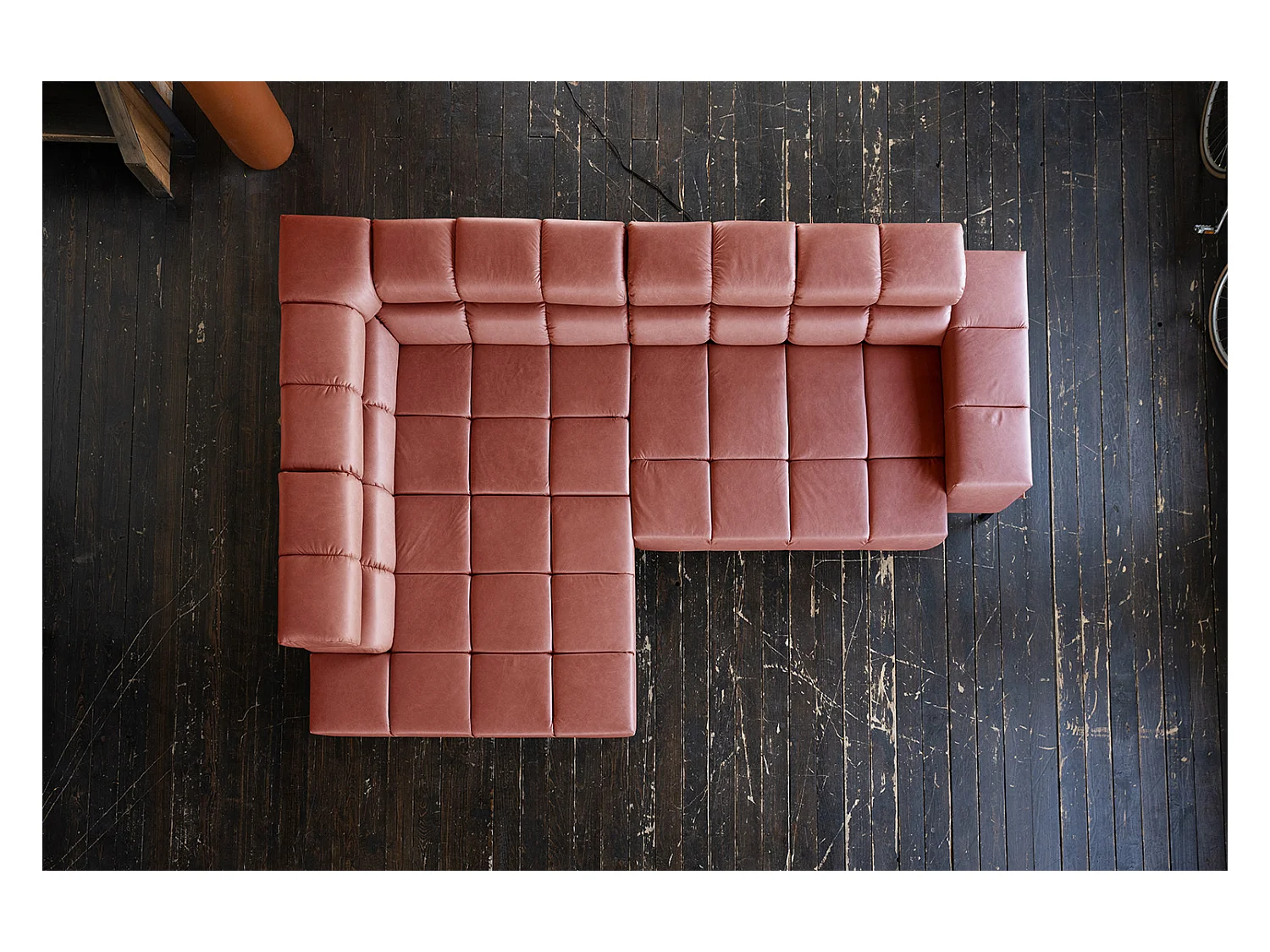 Ecksofa - Rot Leder - NELSON