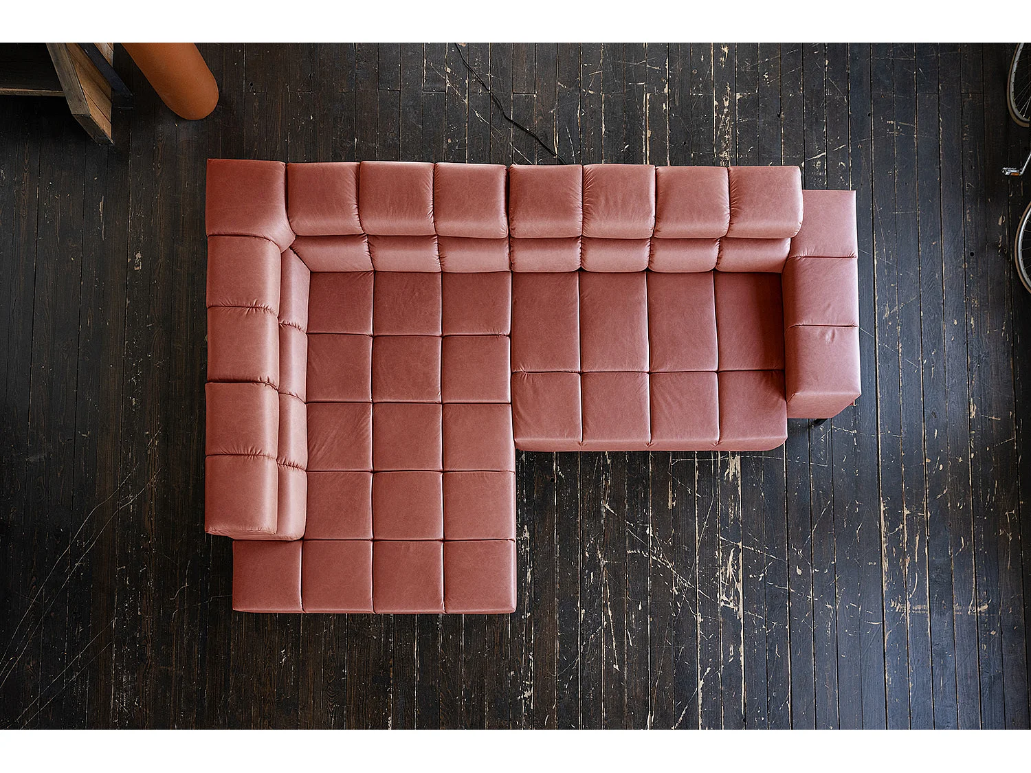 Ecksofa - Rot Leder - NELSON