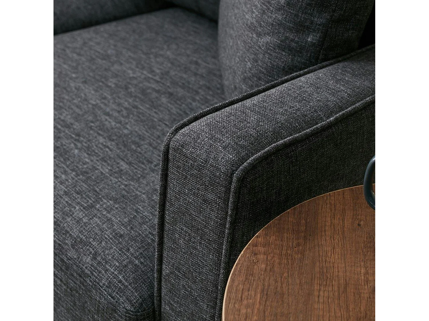 Canapé 3 places gris anthracite - dossier haut COMO