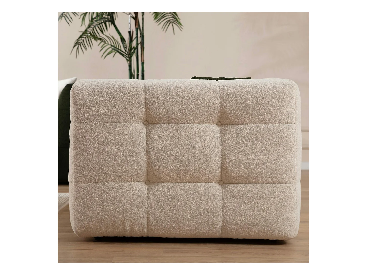 Canapé 3 places beige capitonné RAVELLO