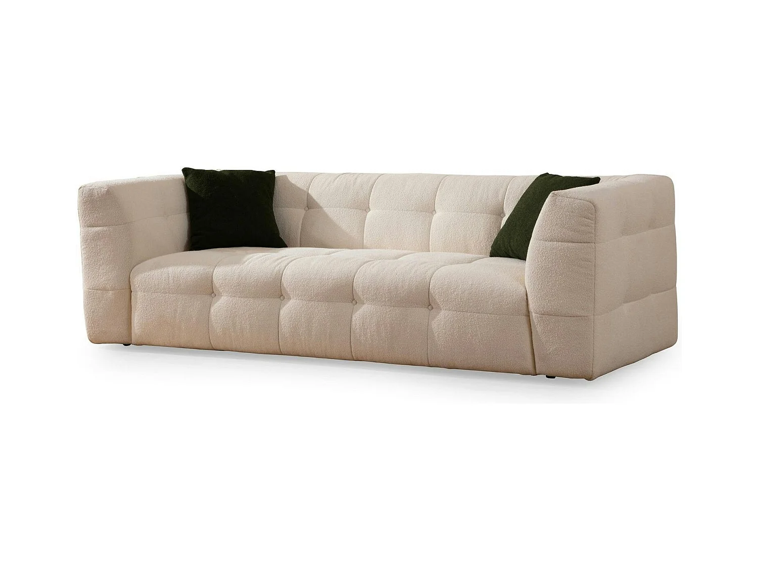 Canapé 3 places beige capitonné RAVELLO