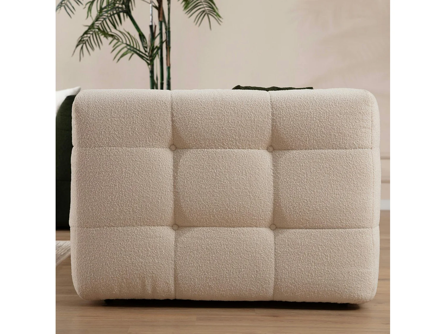 Canapé 3 places beige capitonné RAVELLO