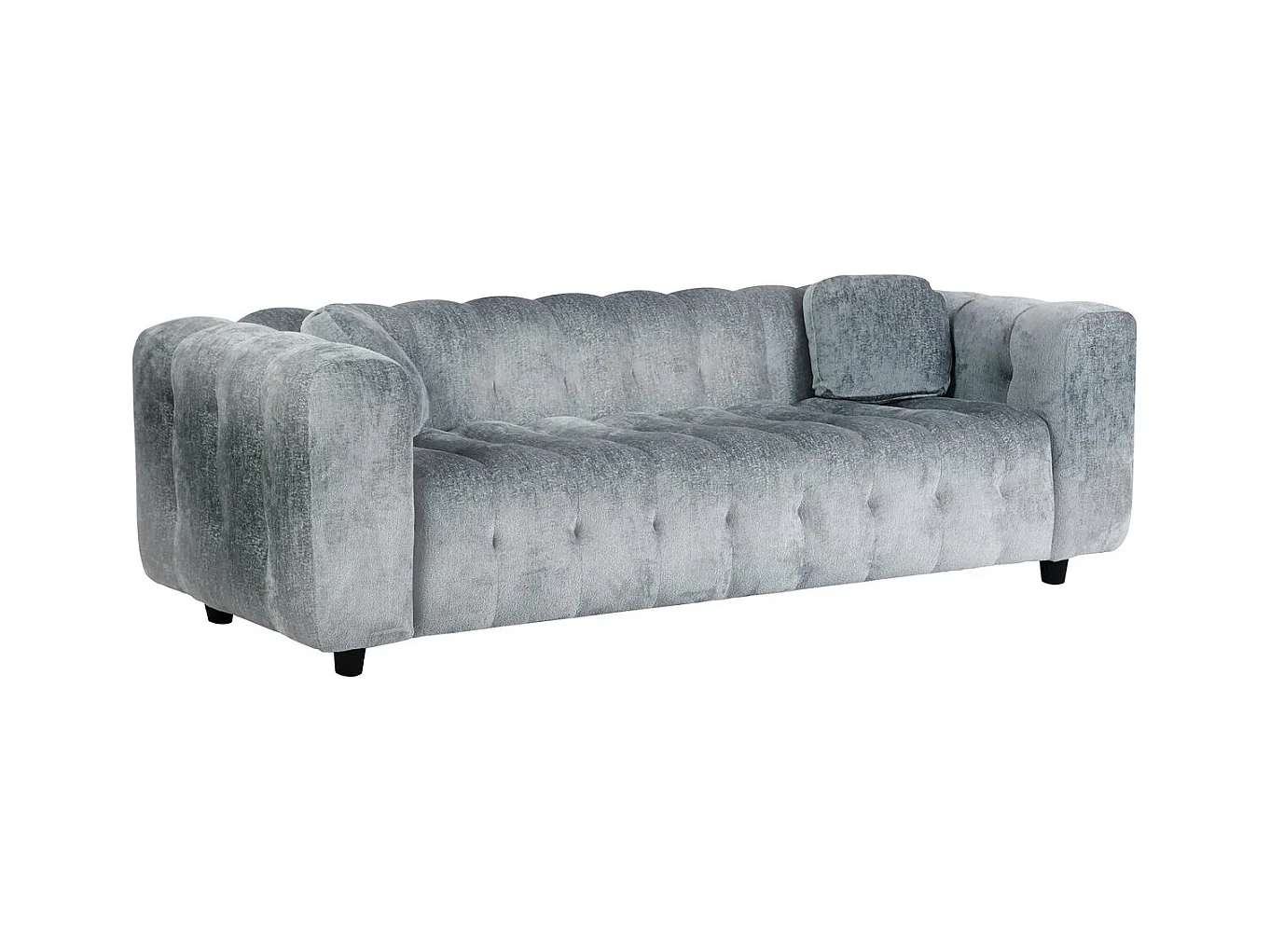 Canapé droit en tissu chenille "Vendome" - 3 places - Gris