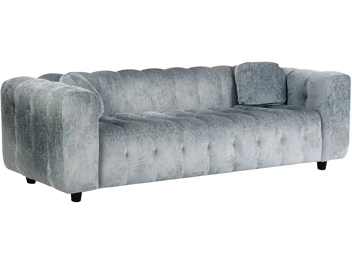"Vendome" chenille stoffen rechte bank - 3-zits - Grijs