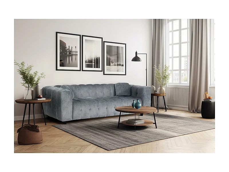 Einzelsofa aus Chenille-Stoff  "Vendome"  - 3-Sitzer - Grau