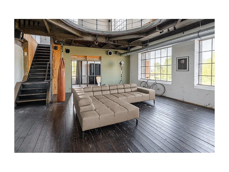 Sofá esquinero - Gris piel - NELSON