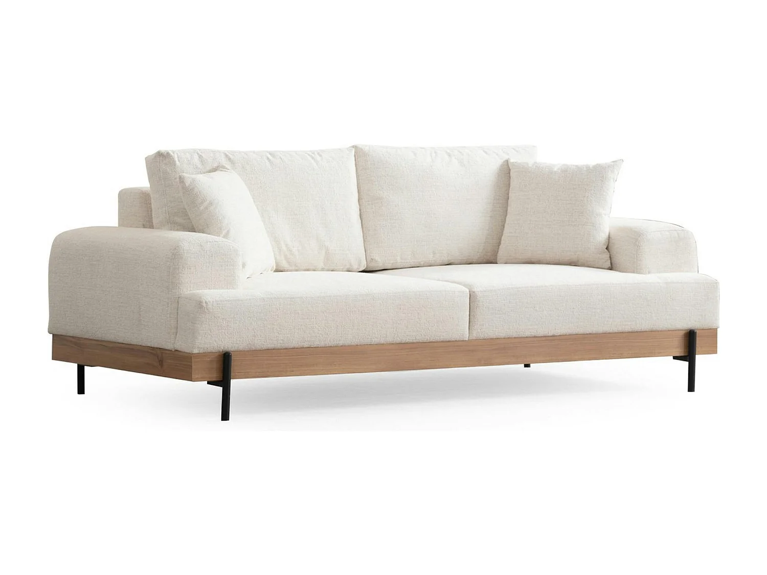 Canapé 3 places blanc - accoudoirs larges TROPEA