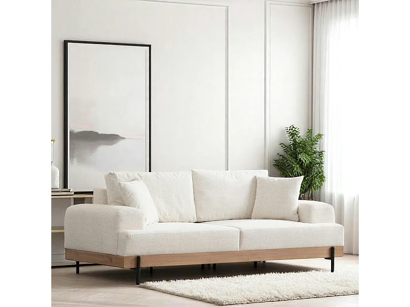 Canapé 3 places blanc - accoudoirs larges TROPEA