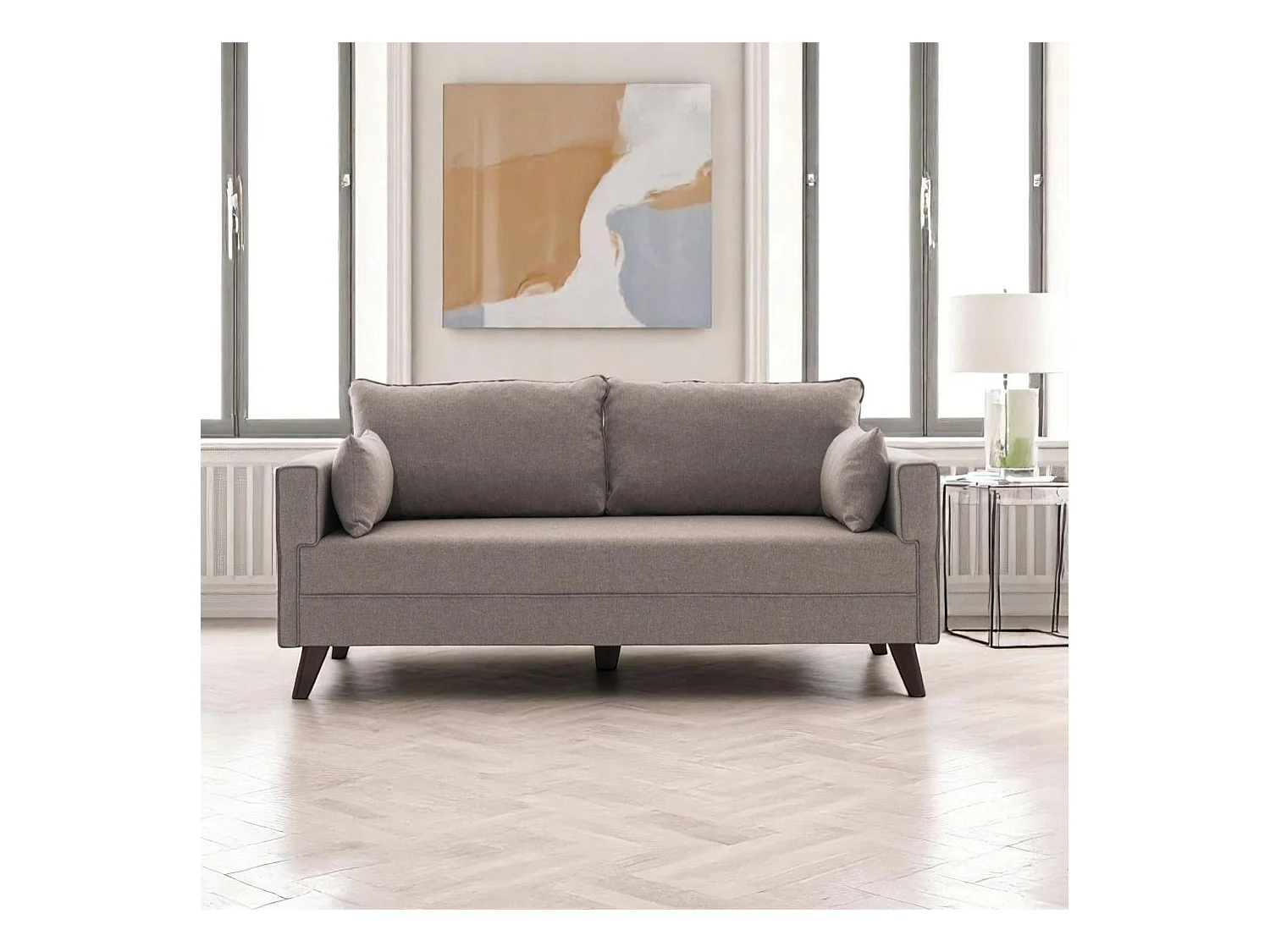 Canapé 2 places taupe - dos droit SPLIT