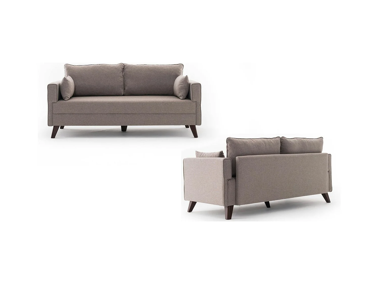 Canapé 2 places taupe - dos droit SPLIT