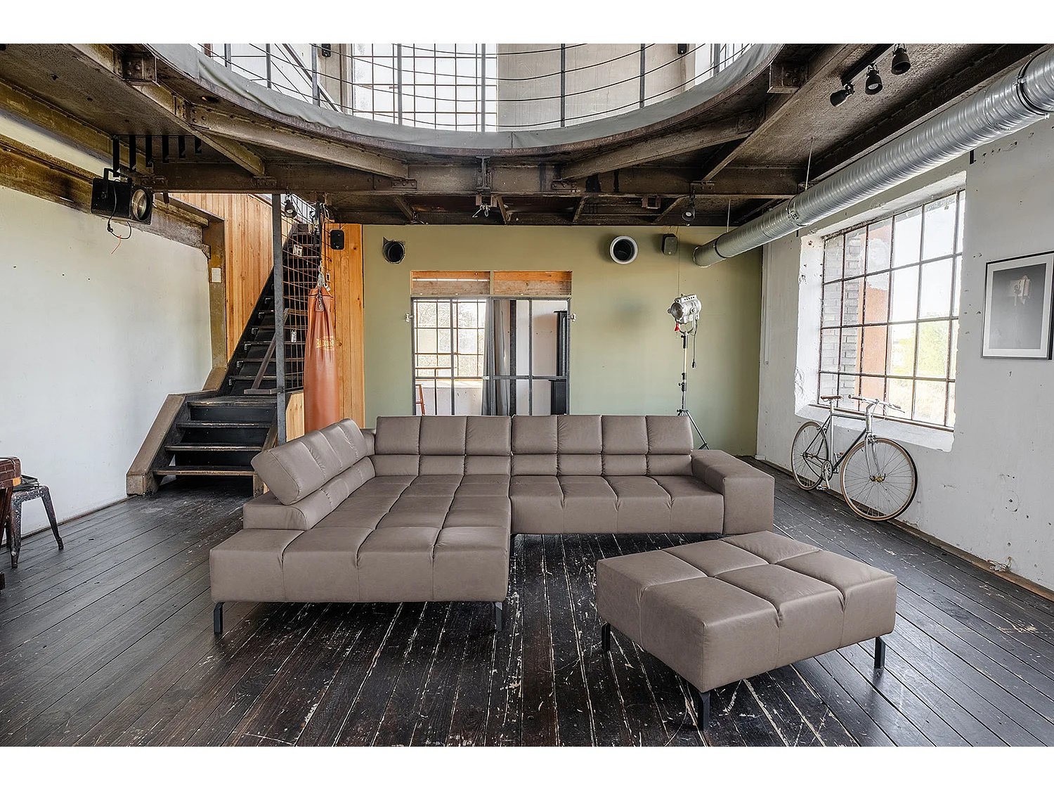 Hoekbank - Donkerbruin Leer - NELSON