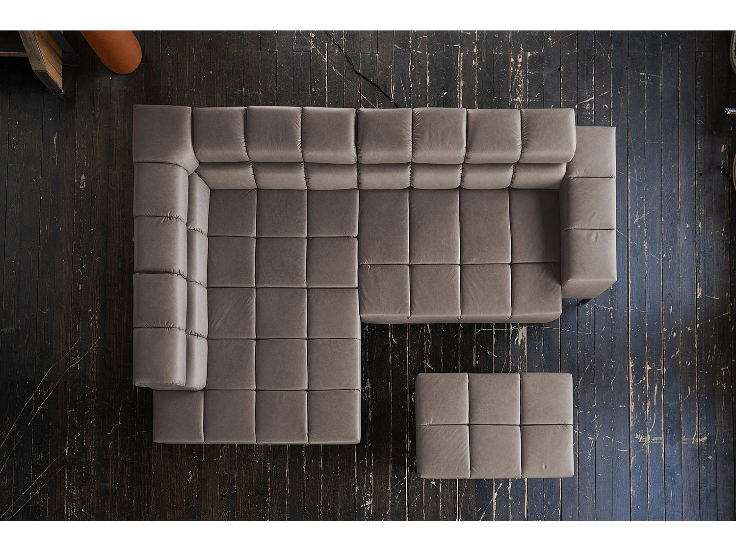 Hoekbank - Donkerbruin Leer - NELSON