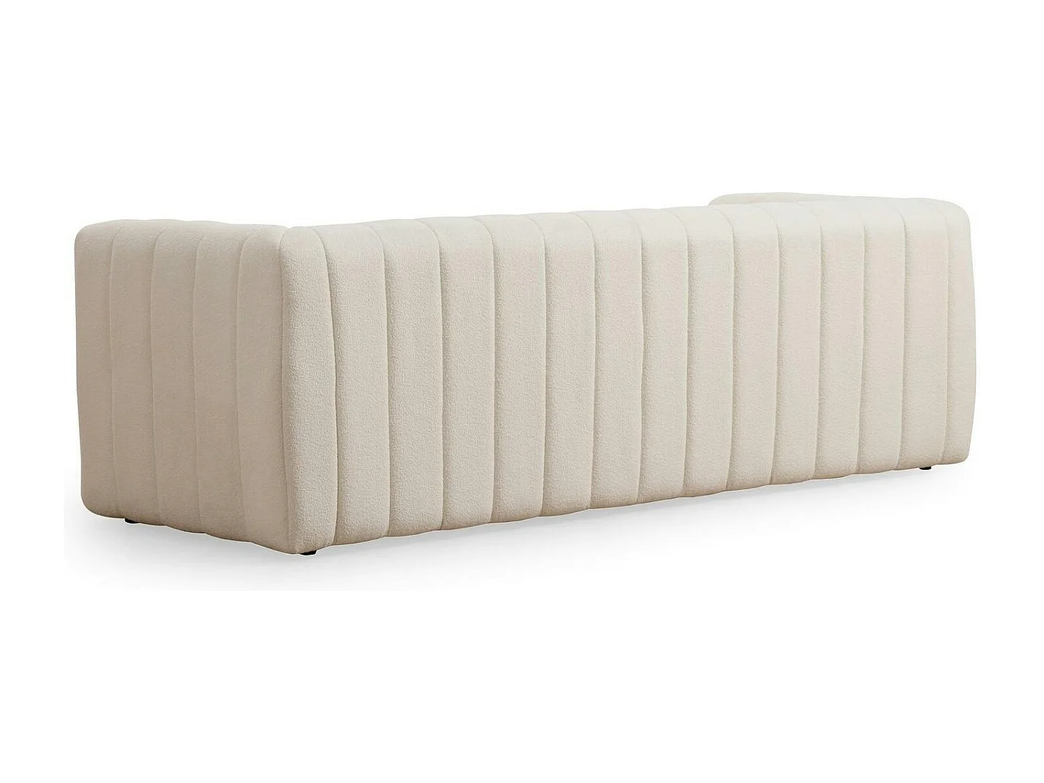 Canapé 3 places crème - tissu bouclette, style design LUCCA