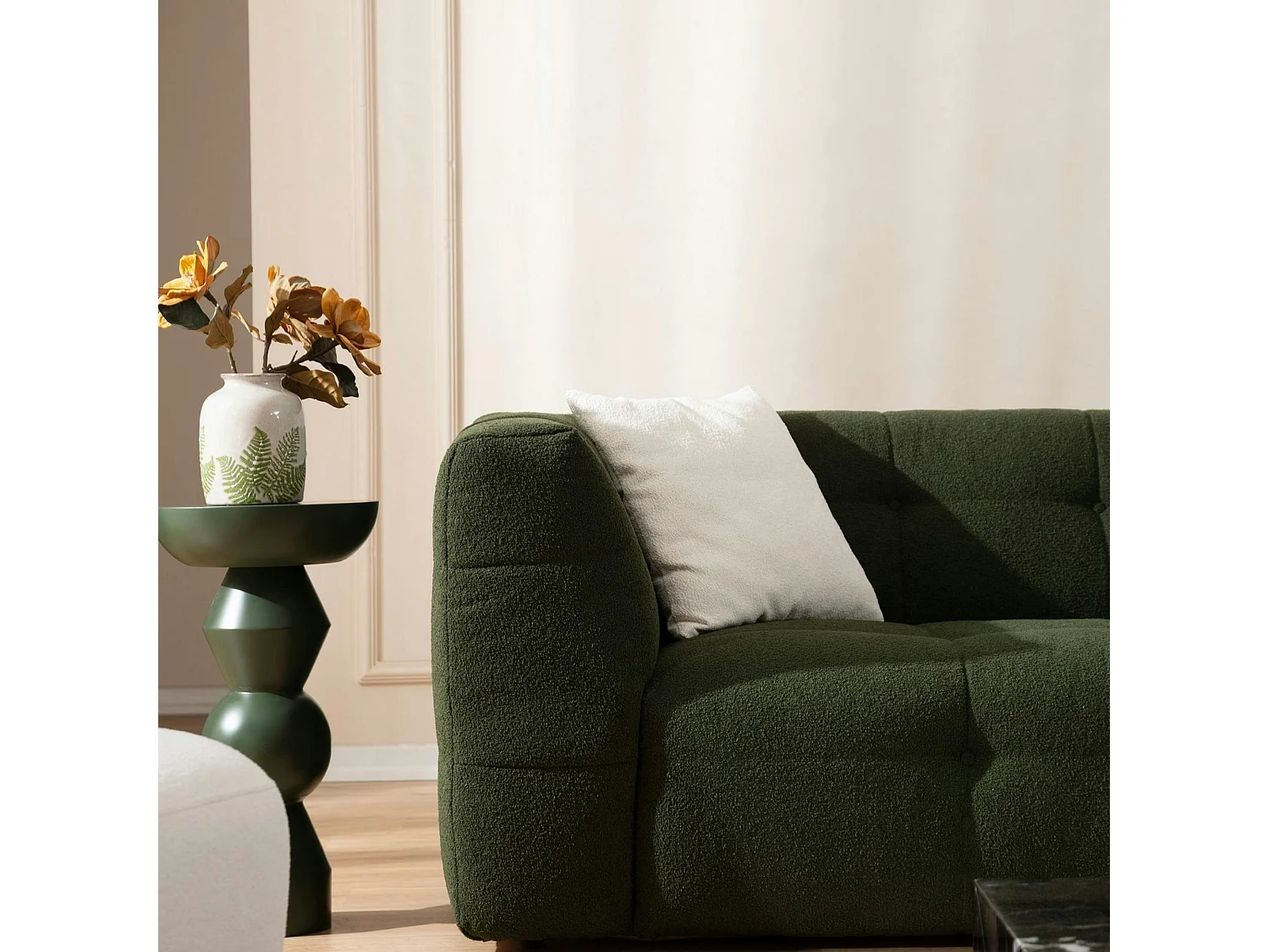 Canapé 3 places vert capitonné RAVELLO