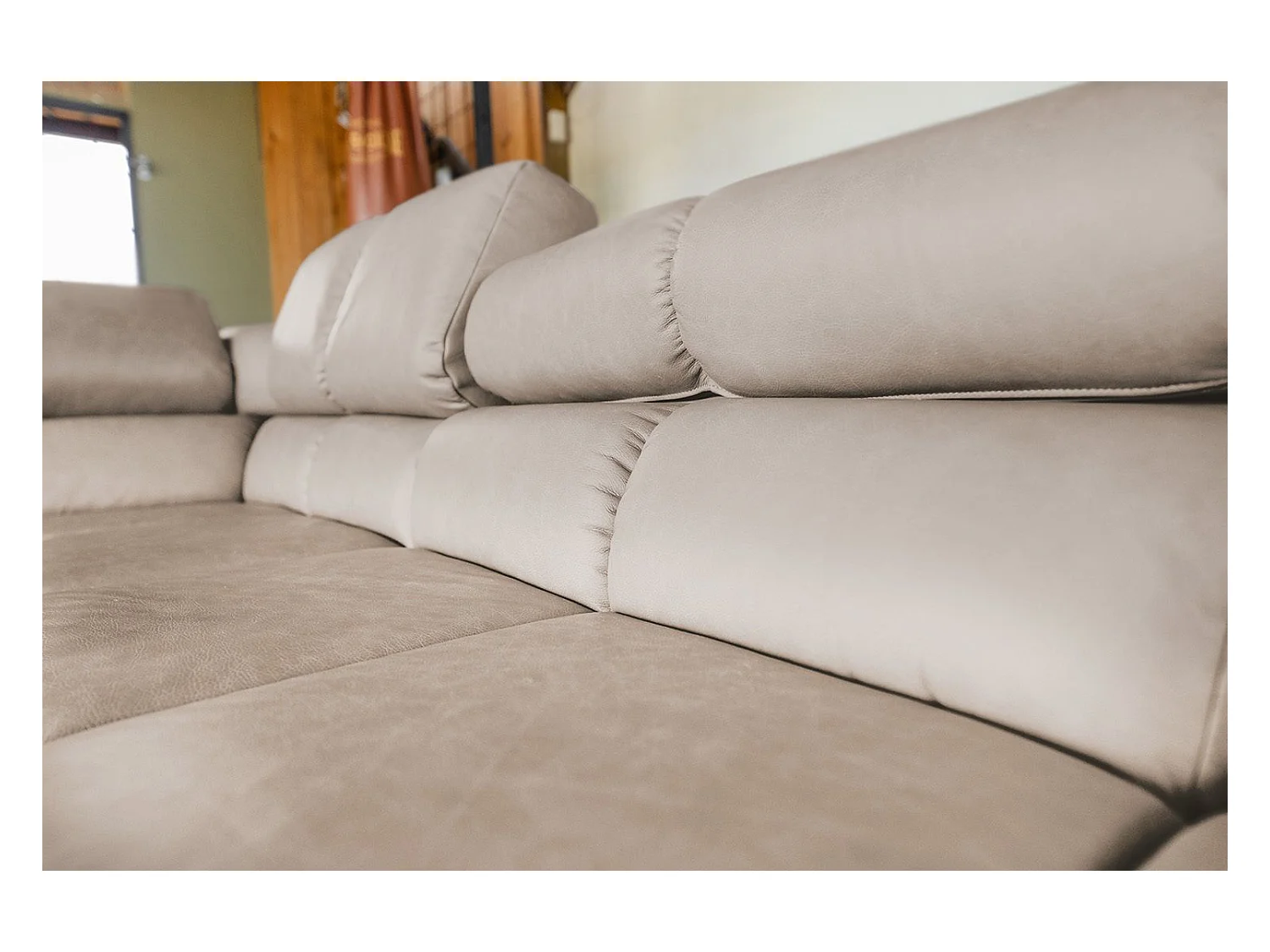 Canapé d'angle - Gris cuir - NELSON