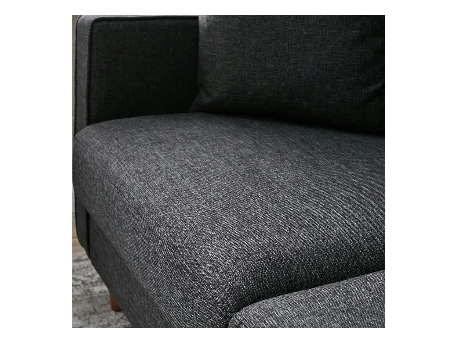 Canapé 2 places gris anthracite - dossier haut COMO