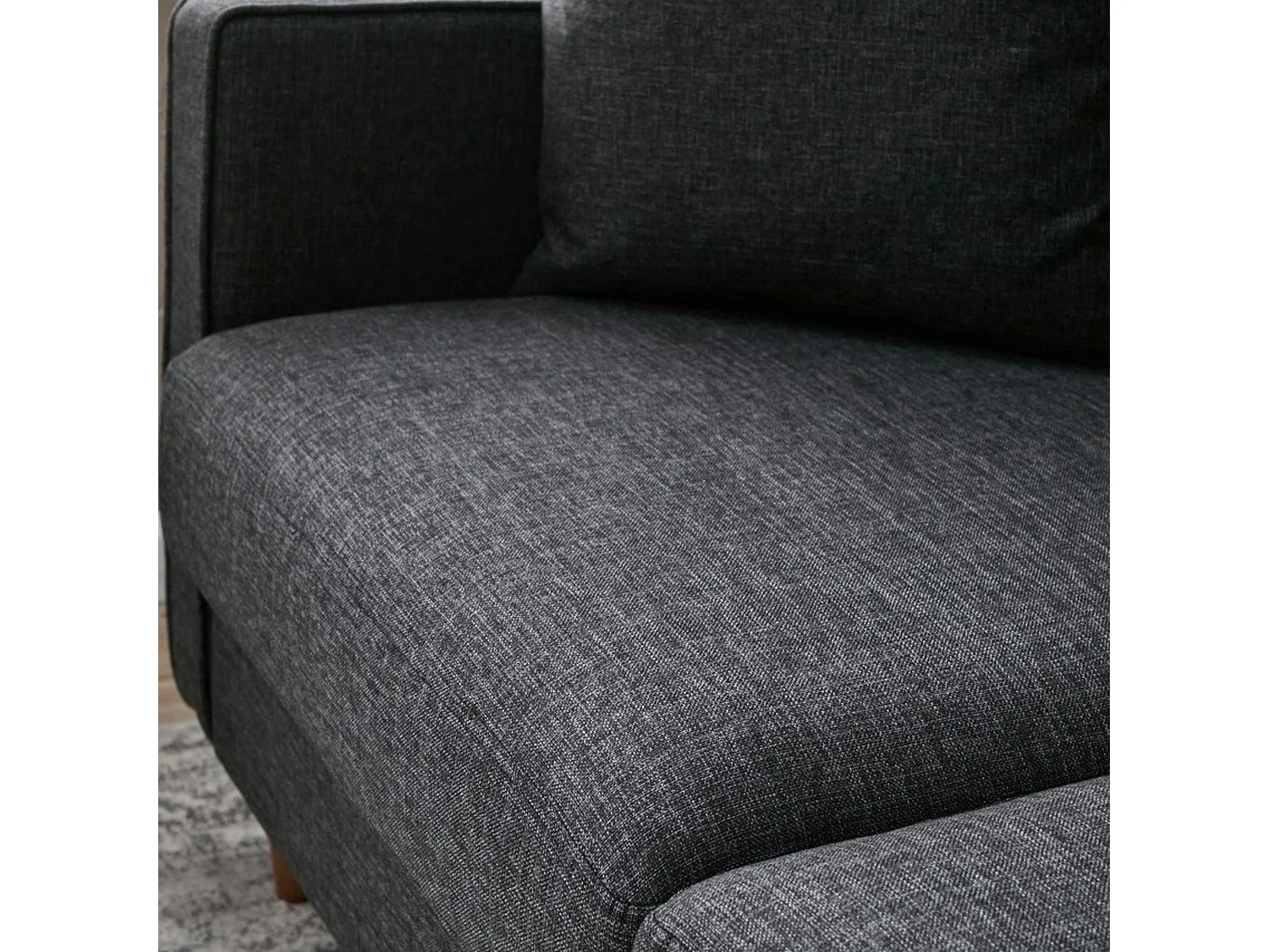 Canapé 2 places gris anthracite - dossier haut COMO