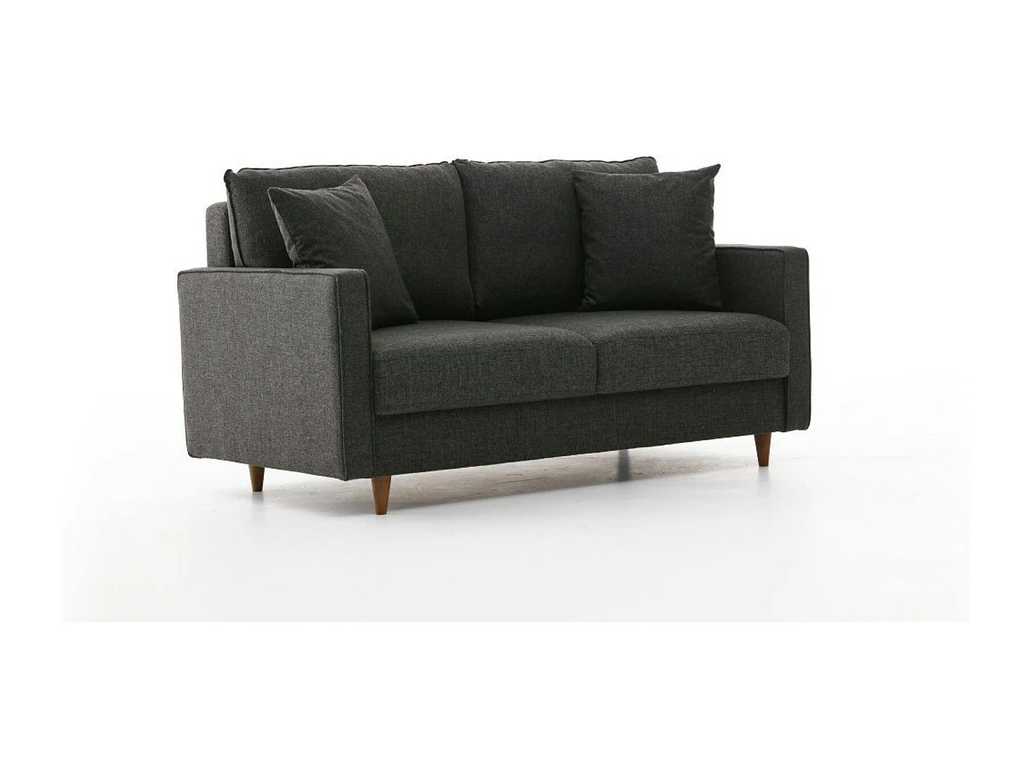 Canapé 2 places gris anthracite - dossier haut COMO