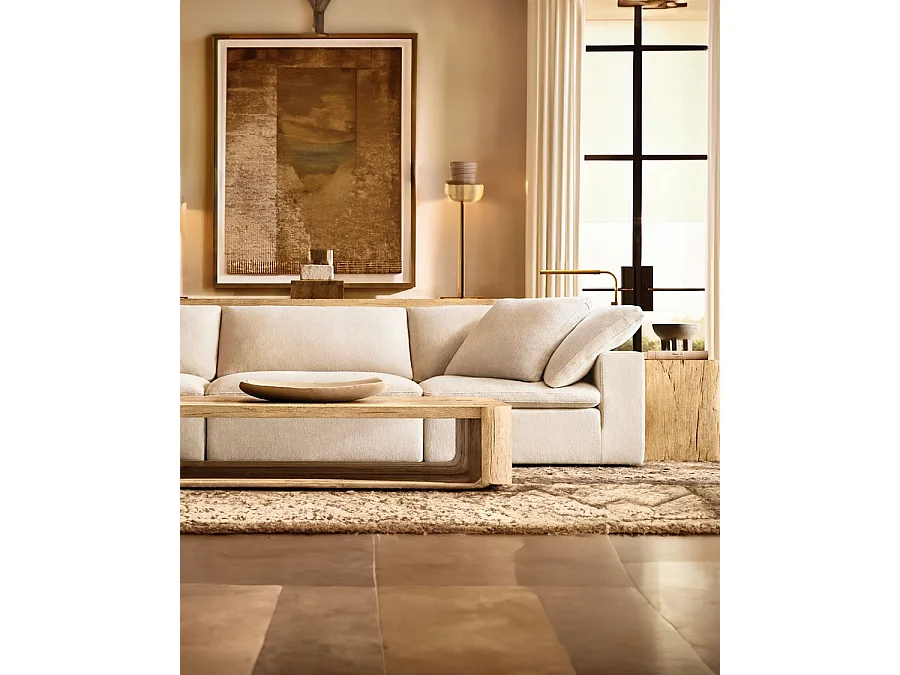 Cloud - Canapé 3 places en lin blanc