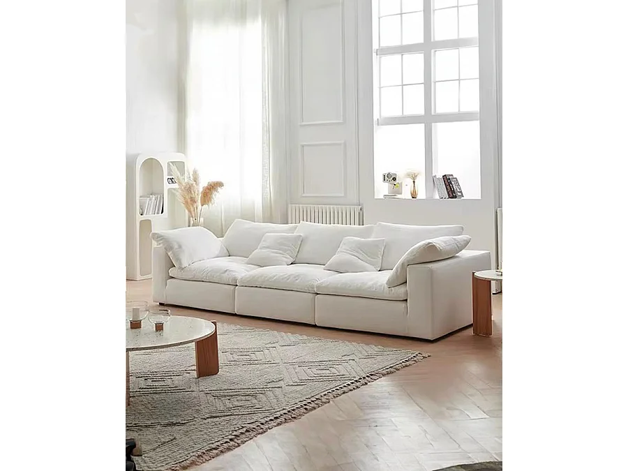 Cloud - Canapé 3 ou 4 places en lin blanc