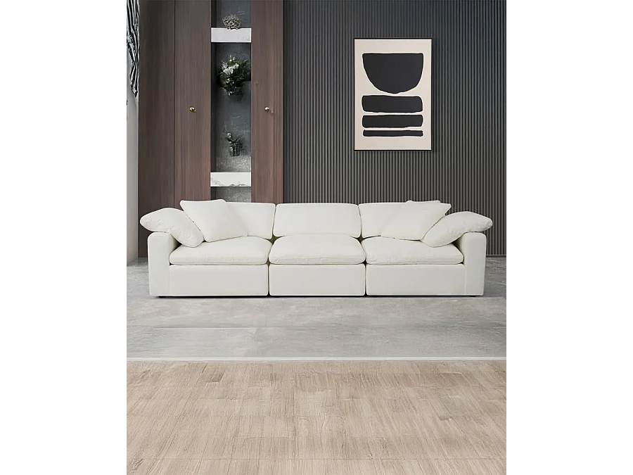 Cloud - Canapé 3 ou 4 places en lin blanc