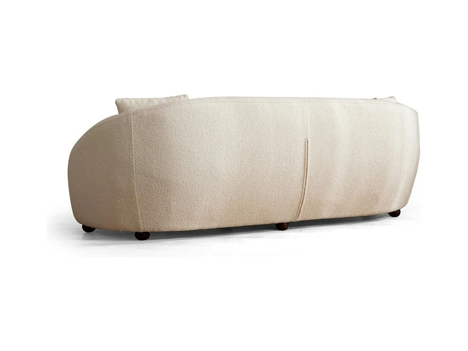 Canapé 3 places forme arrondie - écru, bouclette LUCCA