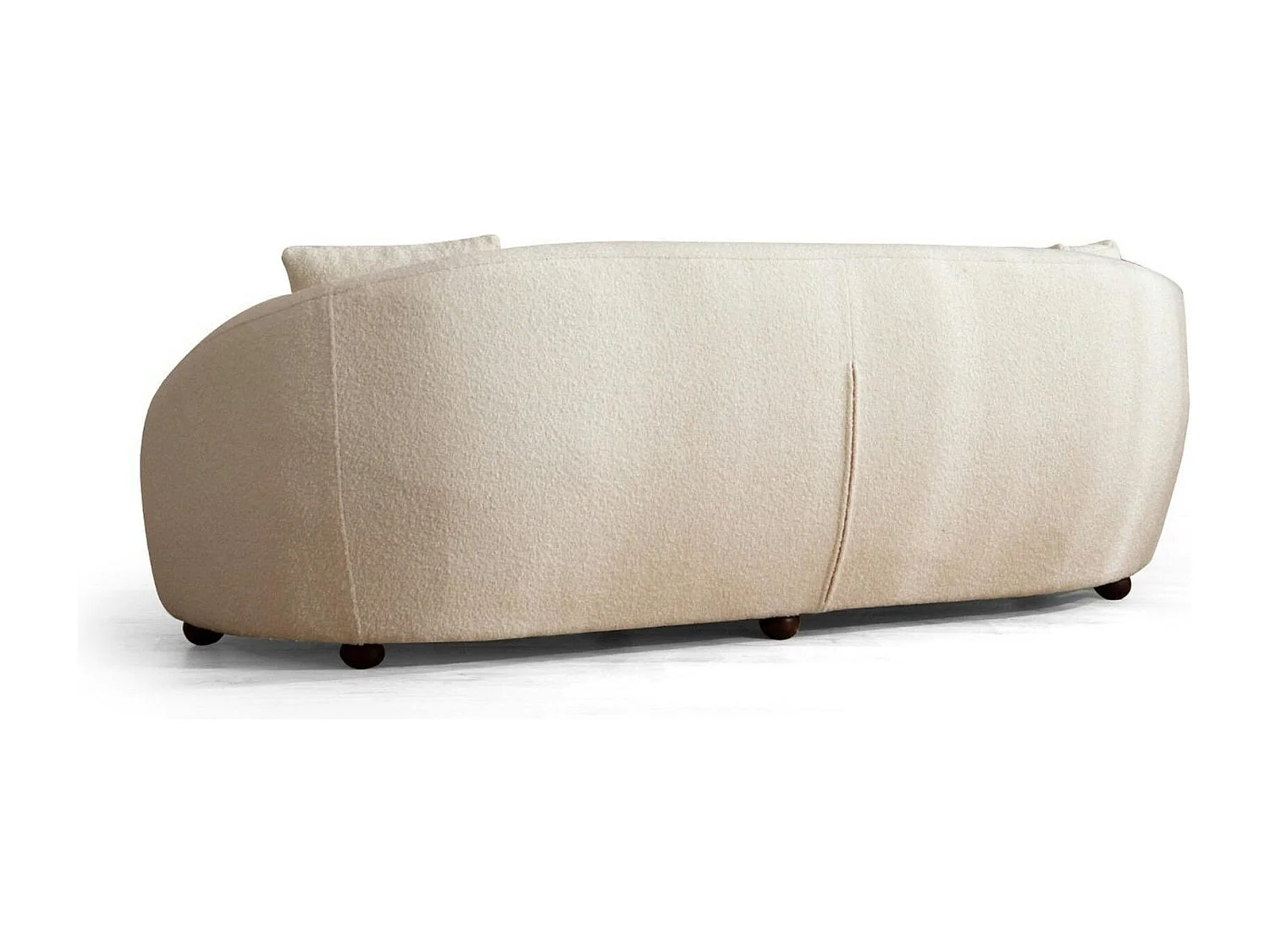 Canapé 3 places forme arrondie - écru, bouclette LUCCA