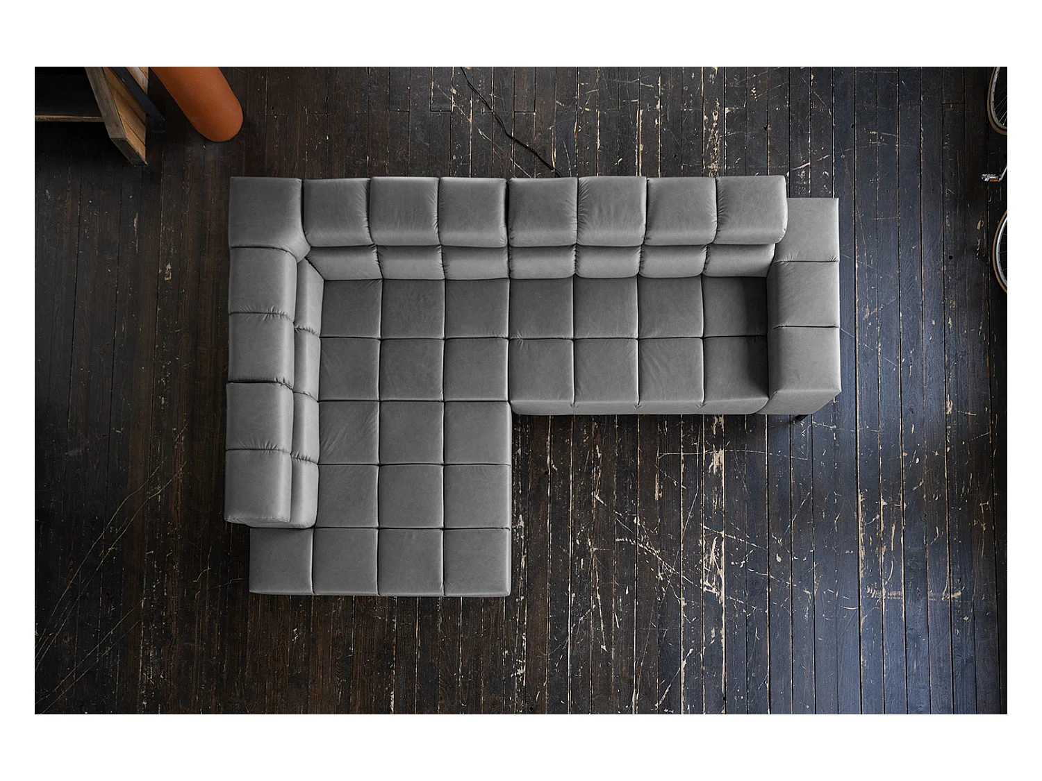 Ecksofa - Anthrazit Leder - NELSON