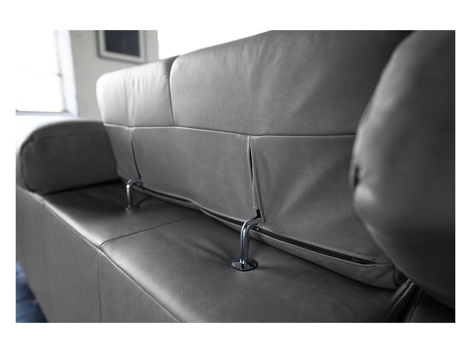 Ecksofa - Anthrazit Leder - NELSON