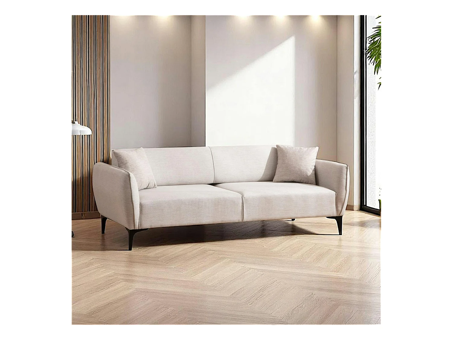 Canapé 3 places sable - couture déco VILNIUS