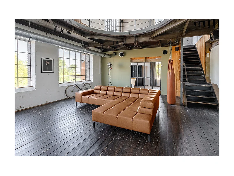 Ecksofa - Braun Leder - NELSON