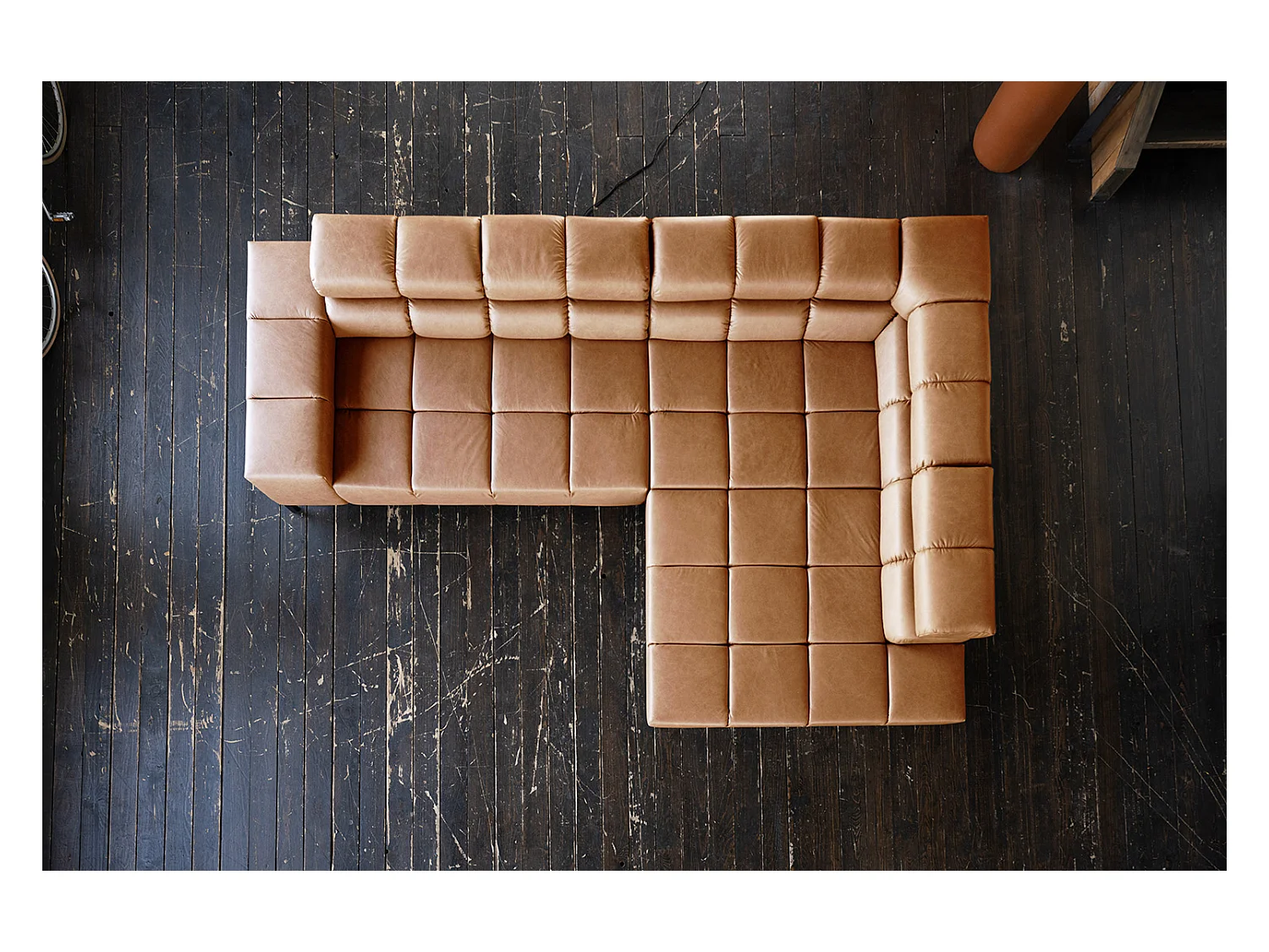 Ecksofa - Braun Leder - NELSON