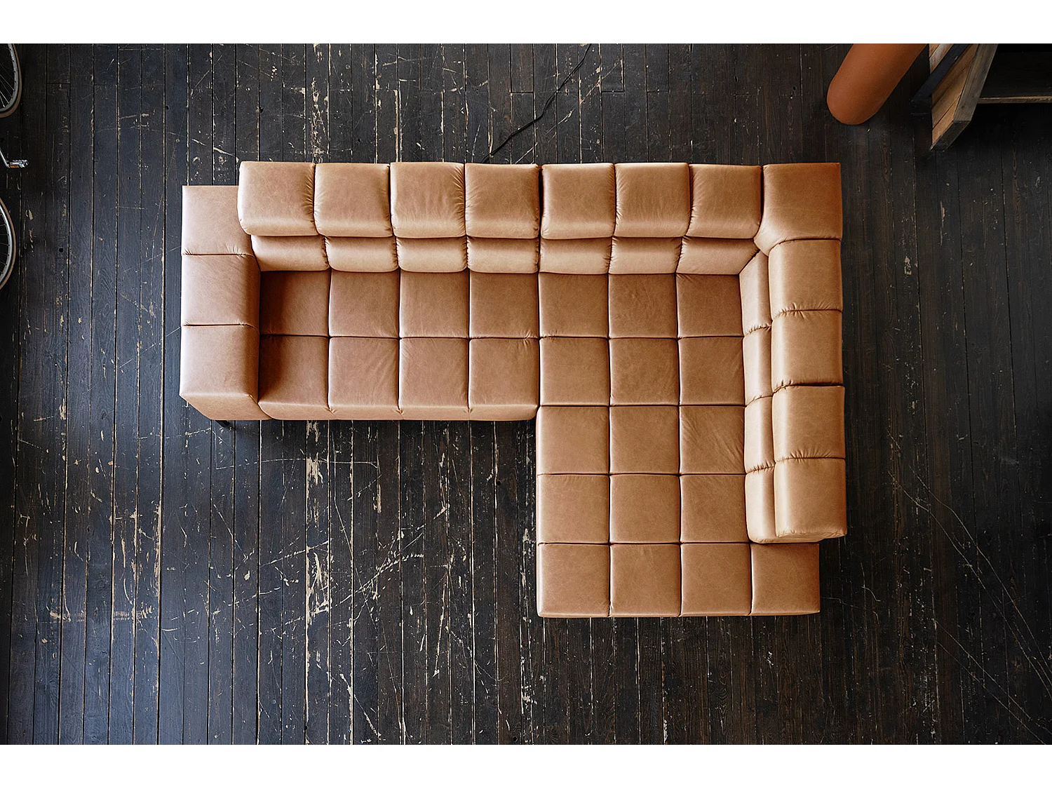 Divano angolare - marrone pelle - NELSON