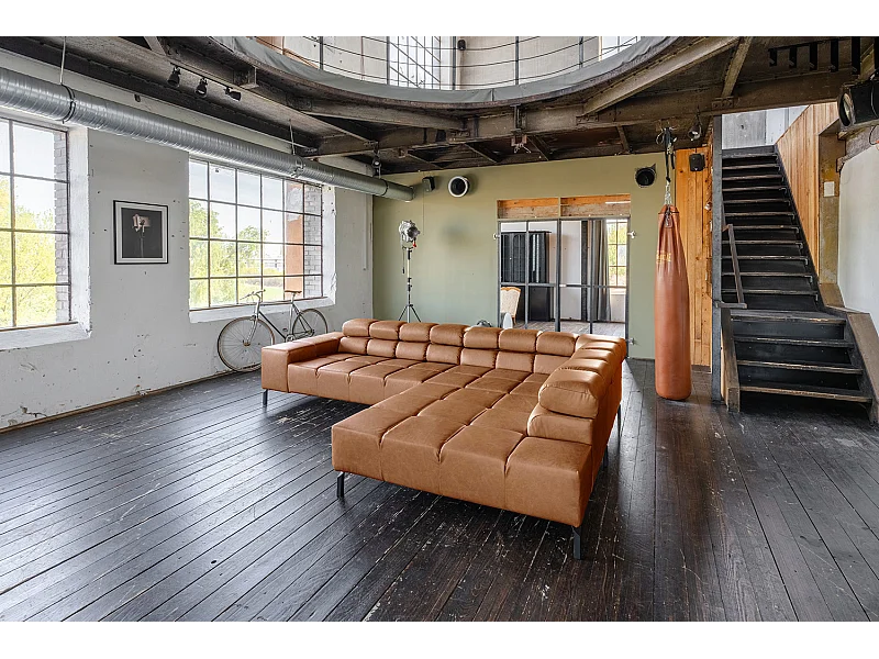 Ecksofa - Braun Leder - NELSON