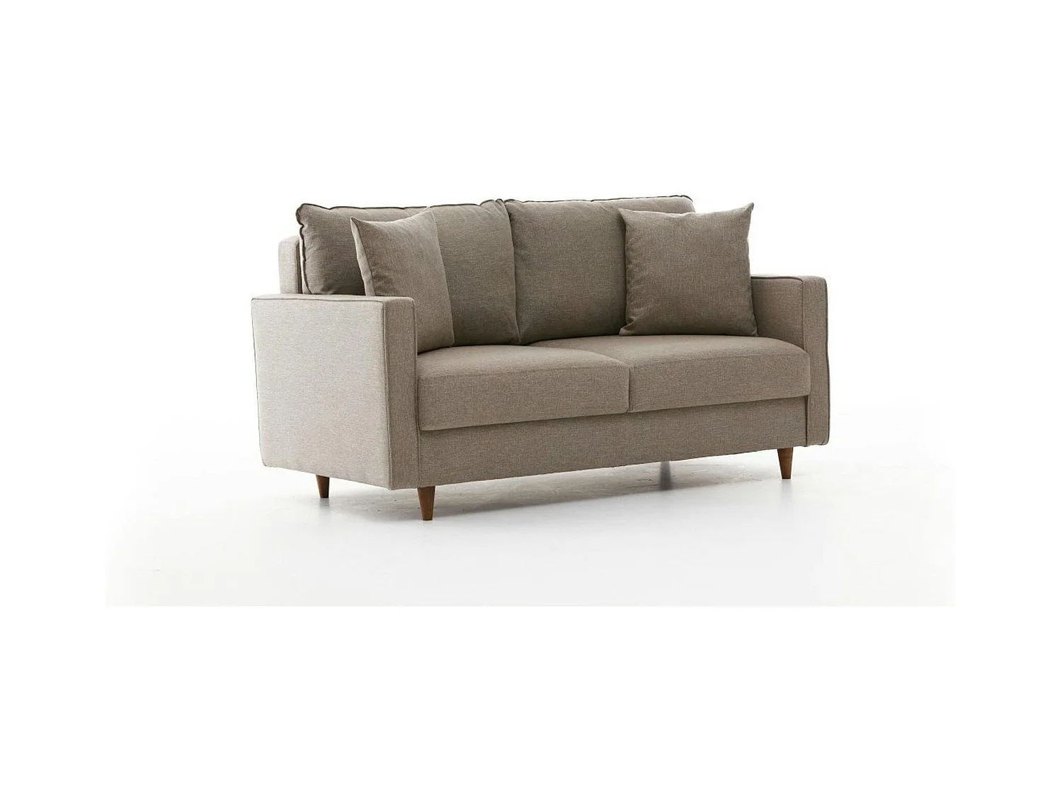 Canapé 2 places beige - dossier haut COMO