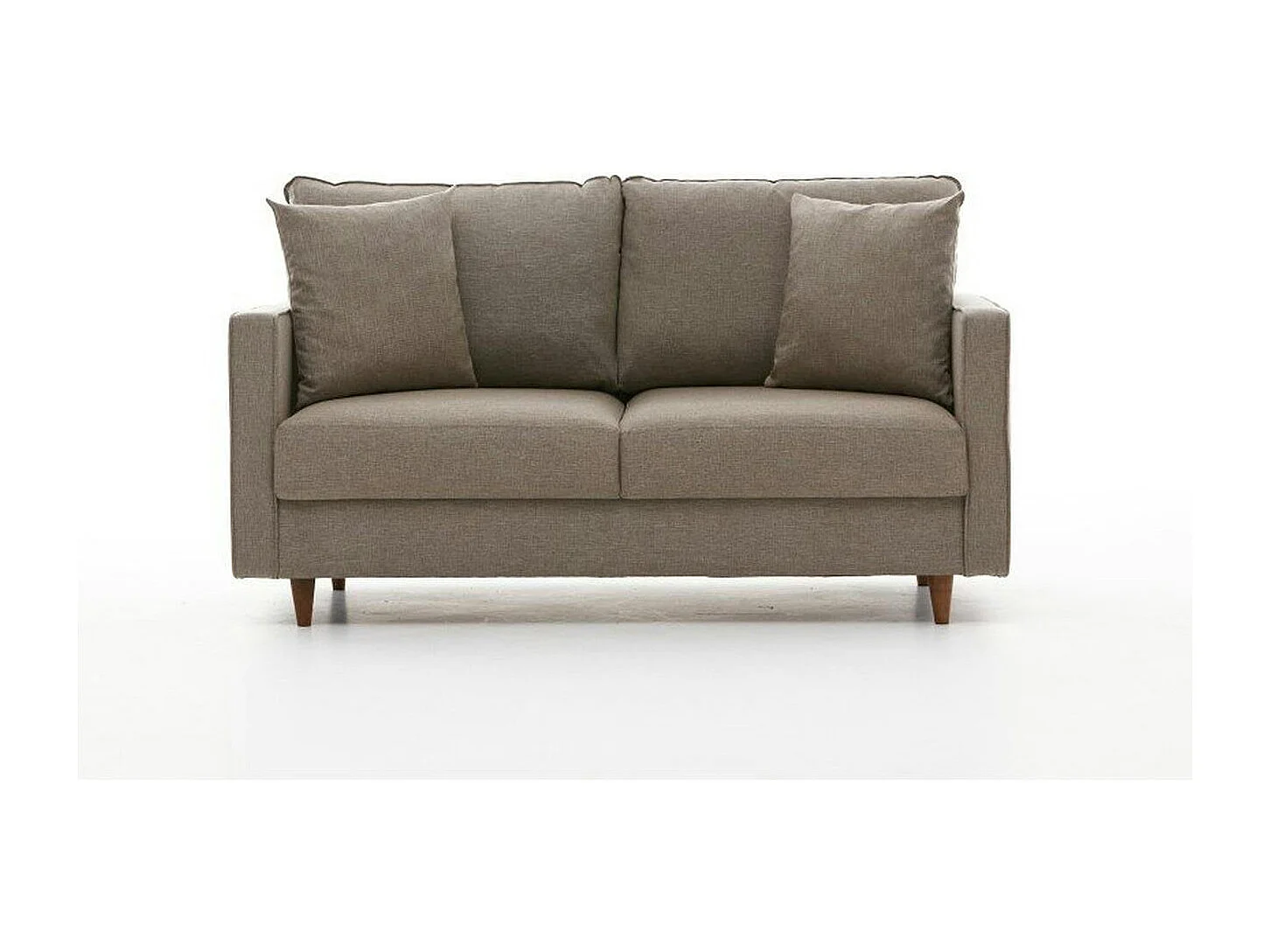 Canapé 2 places beige - dossier haut COMO