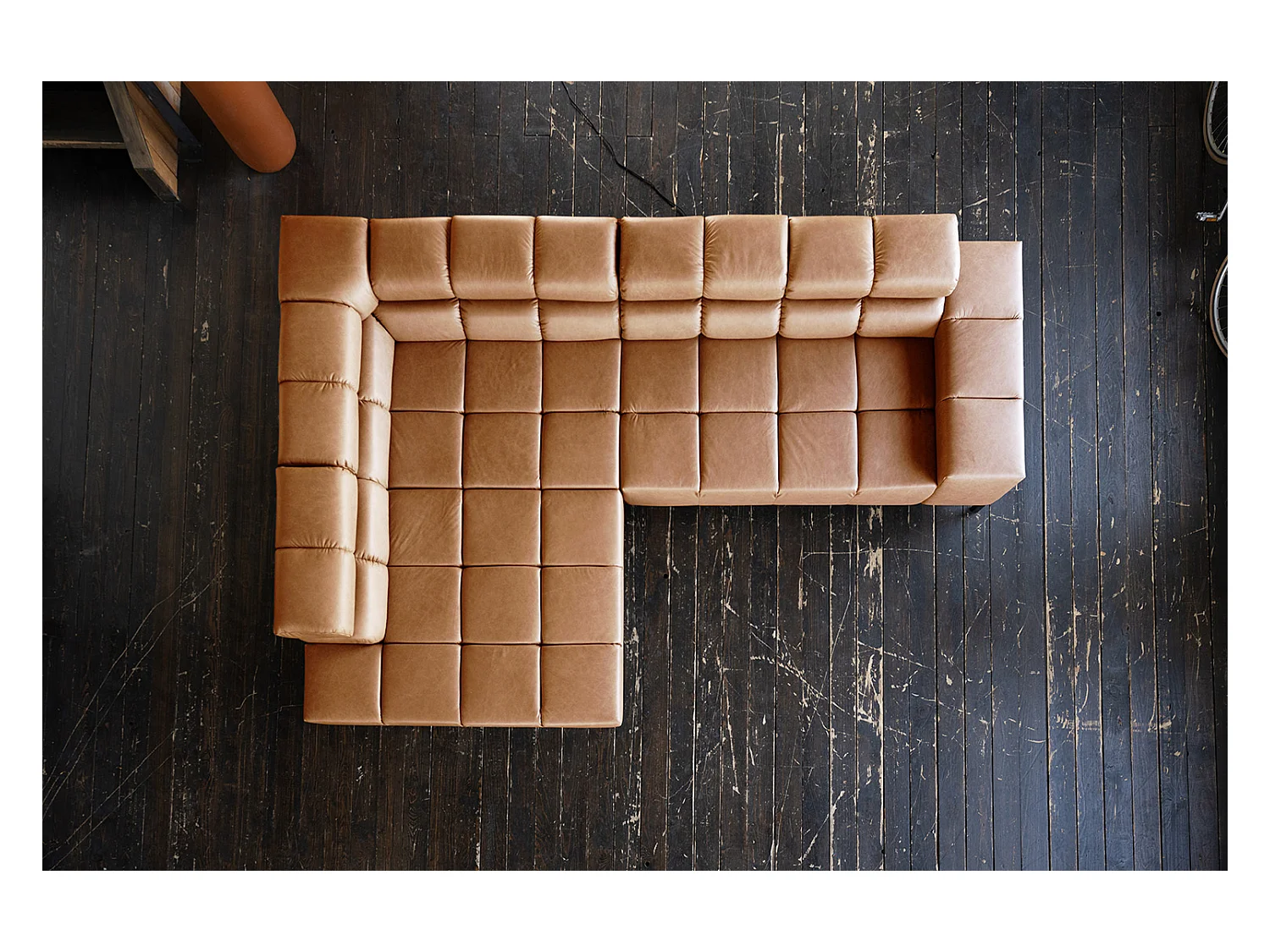 Ecksofa - Braun Leder - NELSON