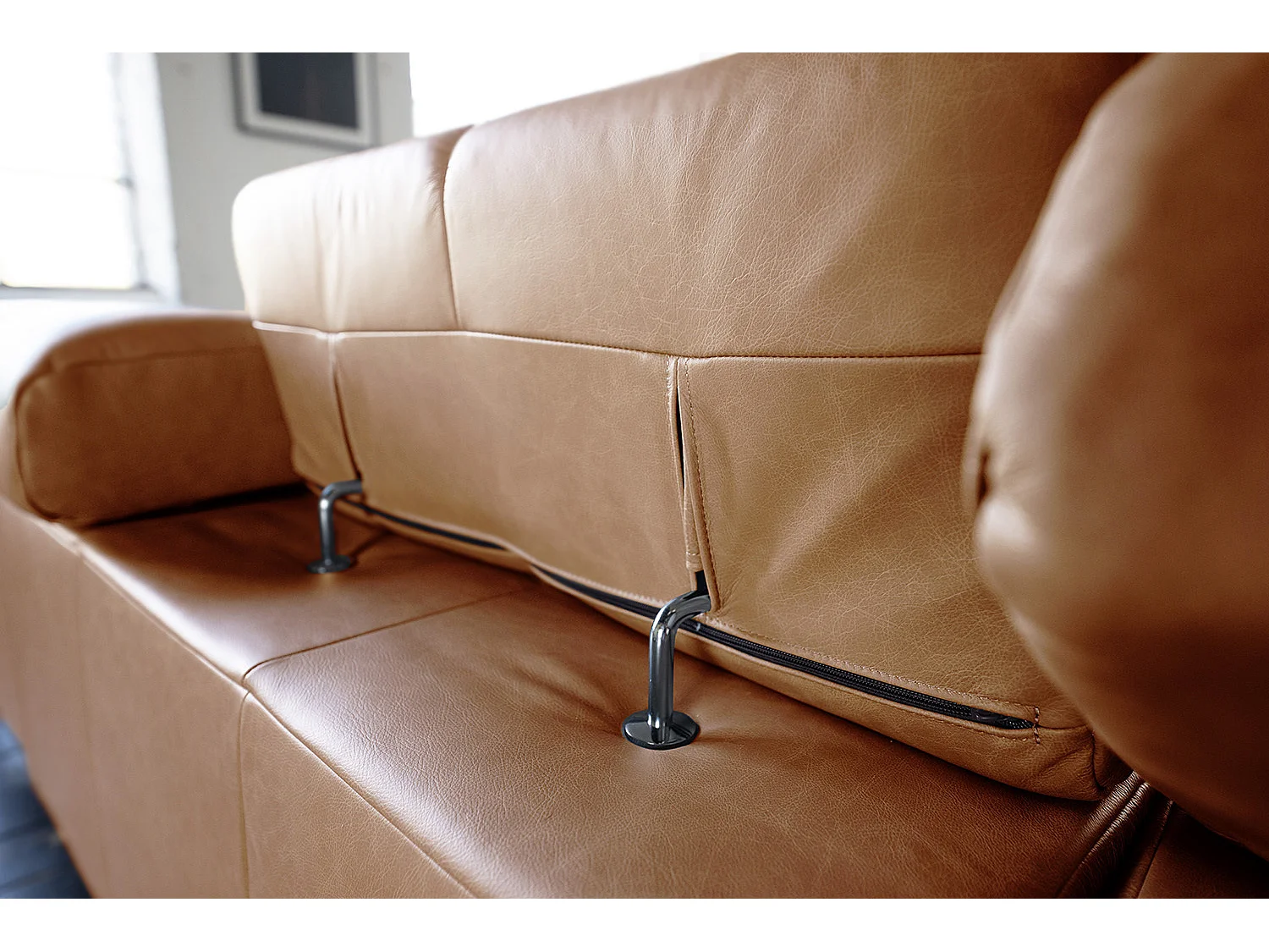 Ecksofa - Braun Leder - NELSON