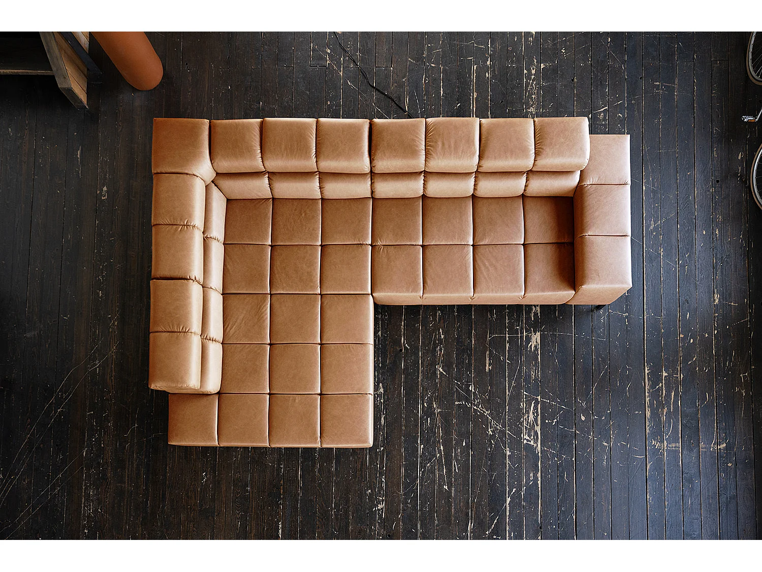 Ecksofa - Braun Leder - NELSON