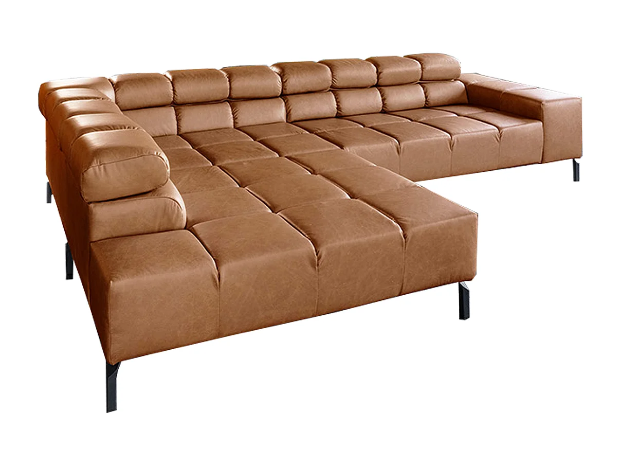 Ecksofa - Braun Leder - NELSON