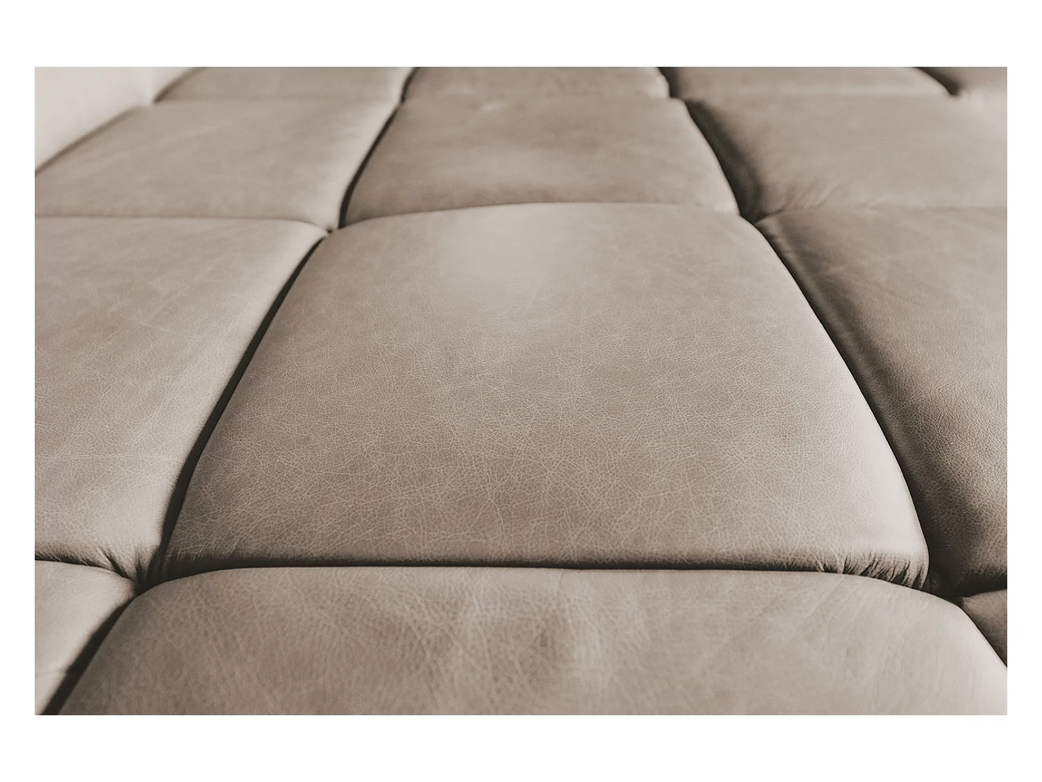 Canapé d'angle - Gris cuir - NELSON