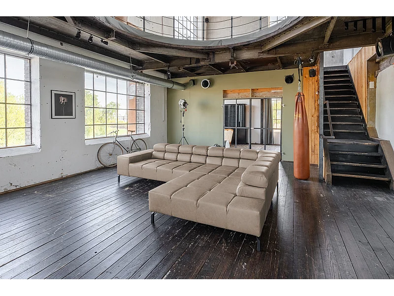 Ecksofa - Grau Leder - NELSON