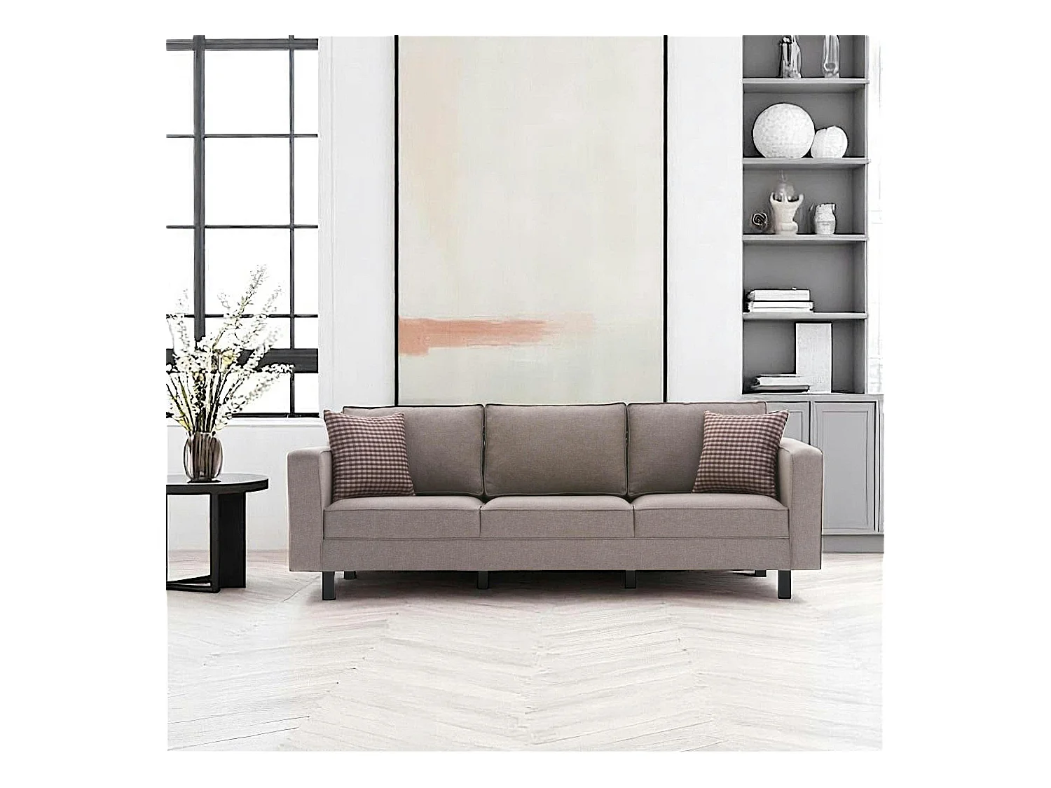 Canapé 3 places beige - pieds droits CORTONA