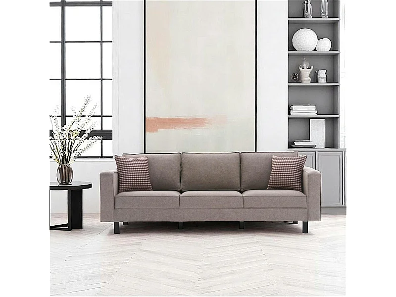 Canapé 3 places beige - pieds droits CORTONA