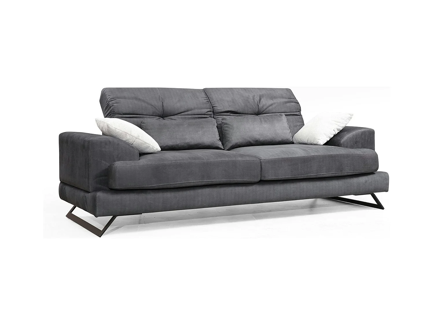 Canapé 3 places anthracite avec dossier inclinable MILO