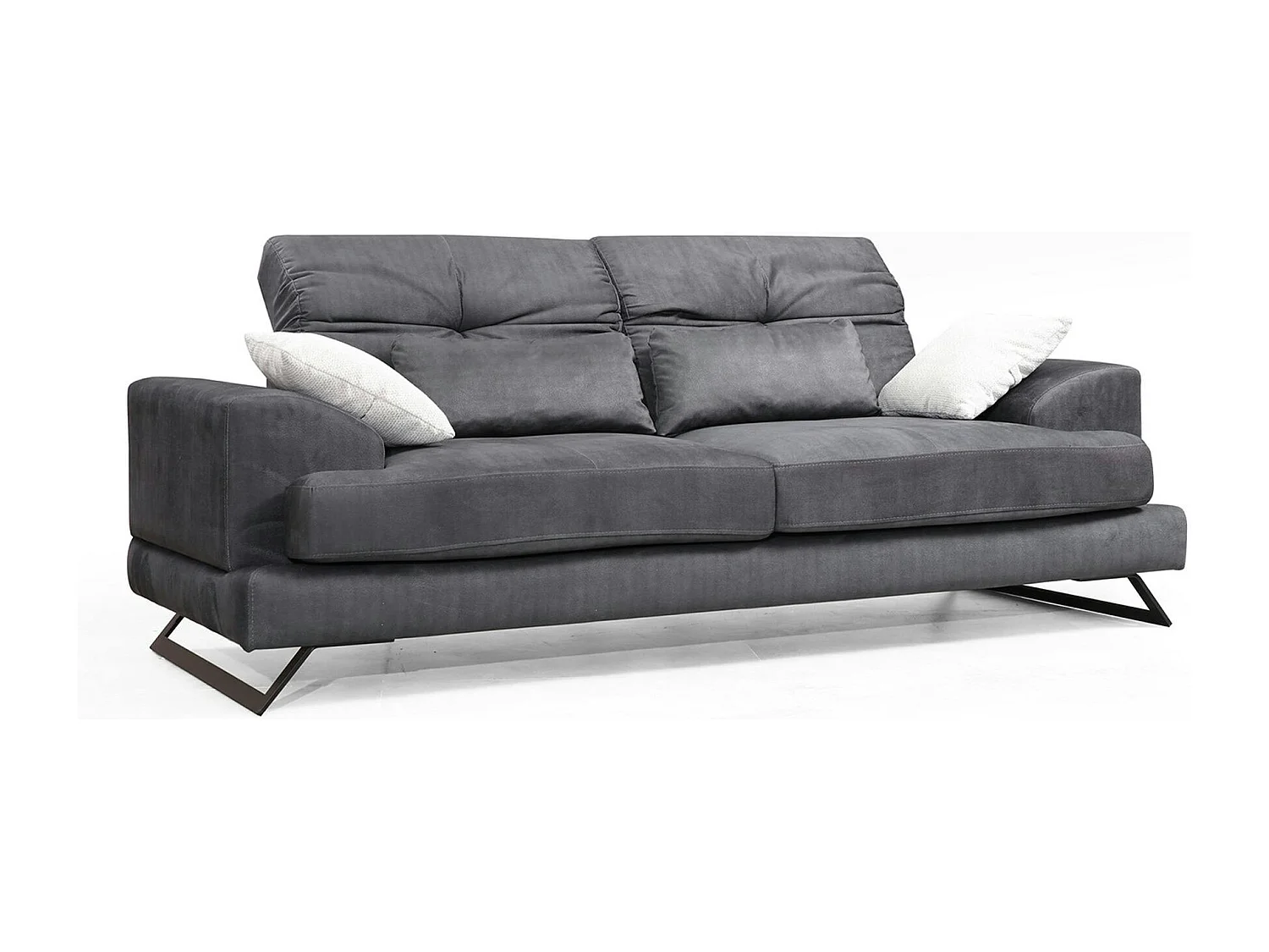 Canapé 3 places anthracite avec dossier inclinable MILO