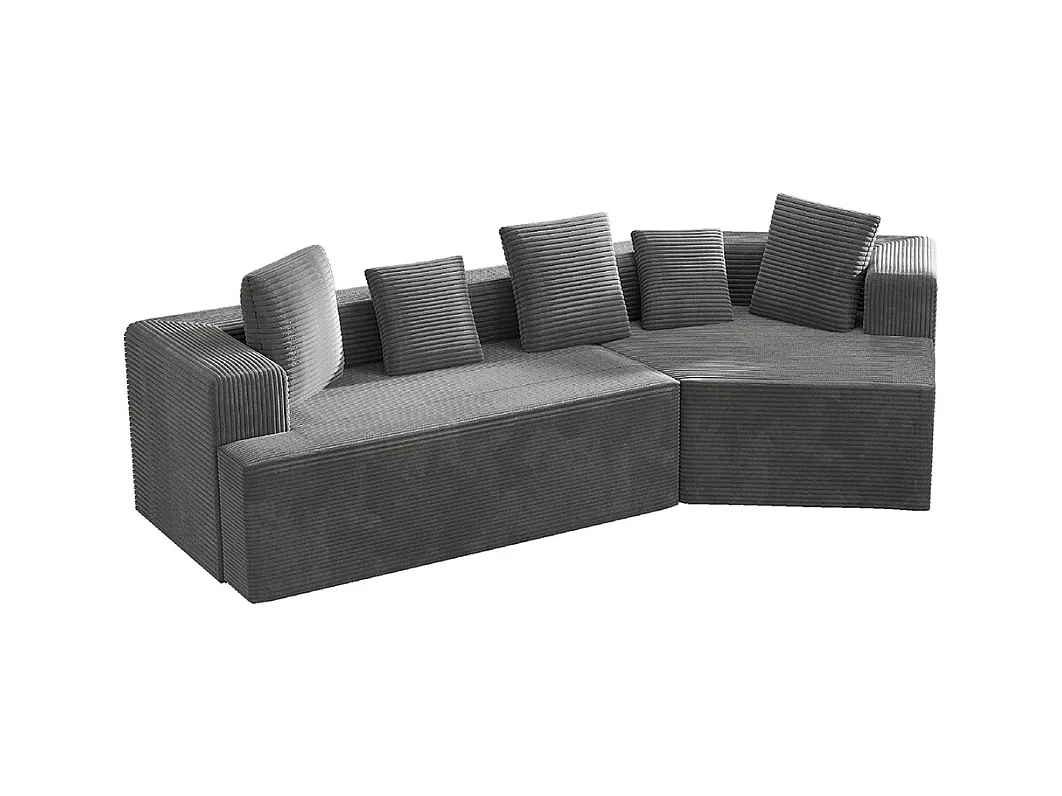 Canapé 3 places en tissu avec nuages Canapé combiné canapé modulaire emballage entièrement compressé sans montage gris